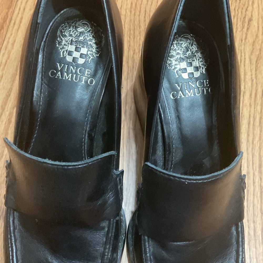 Vince Camuto Black Leather Loafers - Picture 3 of 5